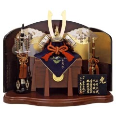 五月人形: 上原玉鳳作　正絹色々縅1/6長鍬形兜　久月監製