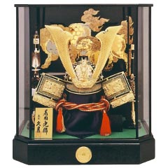 五月人形: 久月　28号着用兜　取付ケース入