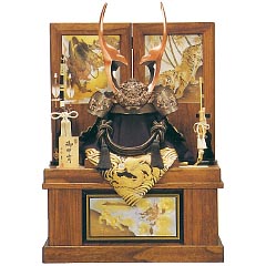 五月人形: 五月人形　収納箱飾り　収納着用薫風　着用兜25号収納箱飾り