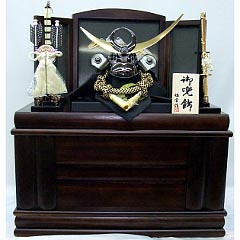 五月人形: 五月人形　上杉兜収納箱飾り　収納セット　号収納箱飾り