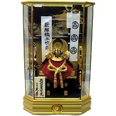 五月人形: 久月作　徳川家康　10号兜ケース飾り
