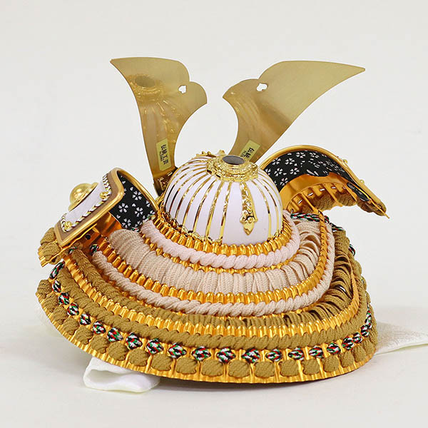 久月　 五月人形　久月 兜 収納飾り 正絹 茶段縅　詳細画像