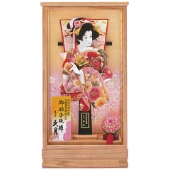 羽子板・破魔弓: 友禅振袖 家具調ケース