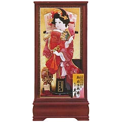 羽子板・破魔弓: 正絹鹿の子振袖 花梨塗面取ケース