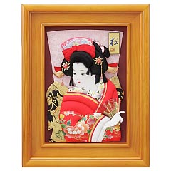 羽子板・破魔弓: 金彩押絵付額飾り　桜