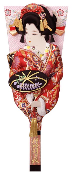 金襴押絵板 雅小町 藤娘