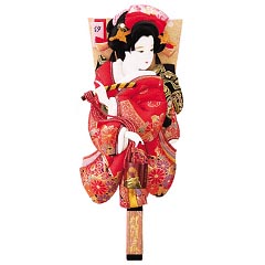 羽子板・破魔弓: 金襴押絵板　新花小町振袖　汐汲