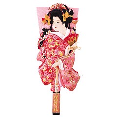 羽子板・破魔弓: 縮緬押絵板　しおり　道成寺