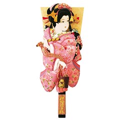 羽子板・破魔弓: 縮緬押絵板　しおり　汐汲