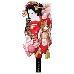 羽子板・破魔弓: 友禅正絹押絵板　京染正絹振袖　道成寺