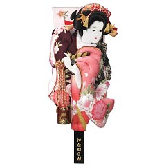 羽子板・破魔弓: 友禅正絹押絵板　京染正絹振袖　汐汲