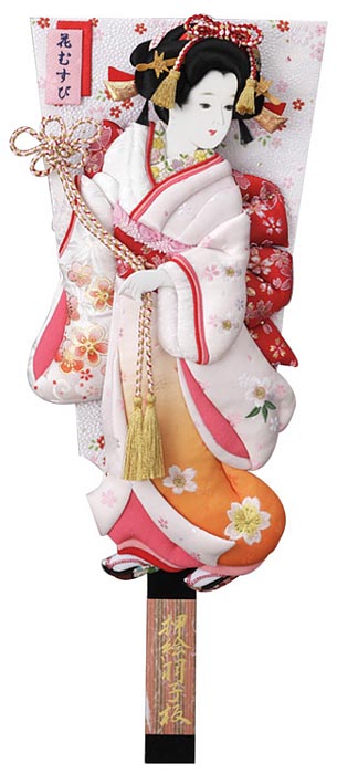 金襴金彩刺繍押絵板 小春 花結び