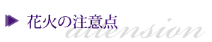 花火の注意点
