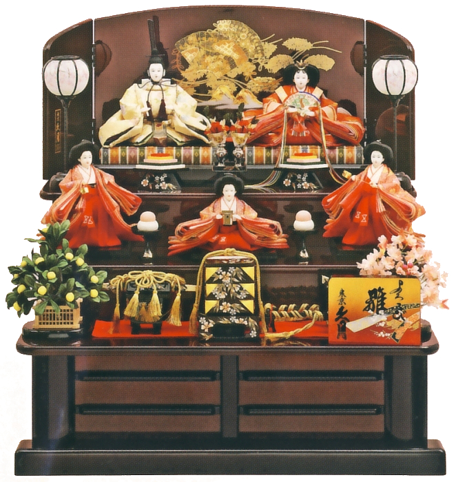 久月 衣裳着三段飾り