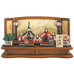 雛人形: 一秀作　京極雛　木目込　桐製二段飾り　五人揃　久月監製
