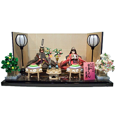 雛人形: 超プレミア品　久月作　リカちゃん　伝統工芸品衣装仕様　大島紬　会津塗飾り台 