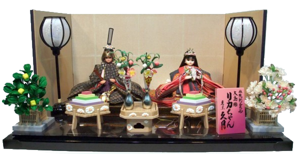 超プレミア品　久月作　リカちゃん　伝統工芸品衣装仕様　大島紬　会津塗飾り台 