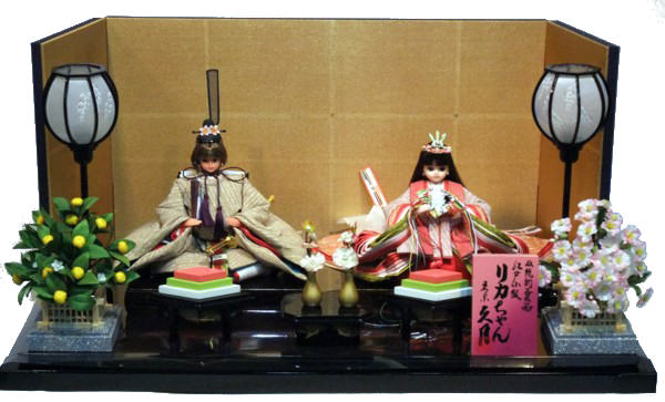 超プレミア品 久月作 リカちゃん 伝統工芸品衣装仕様 江戸小紋衣装 会津塗飾り台