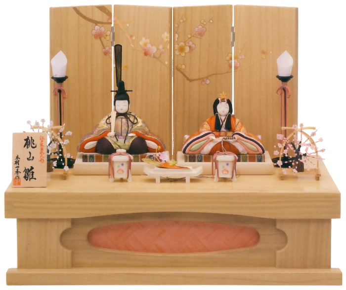一秀作木目込み飾り 親王飾り(桃山雛 150号・桐収納)