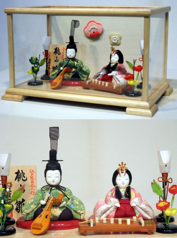 一秀作木目込み飾り　親王飾り（桃山雛0号・ケース入）