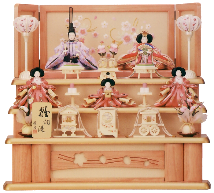 雅泉作　雛人形五人飾り