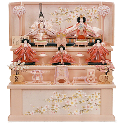 雛人形: 桃菜　オルゴール朱色付