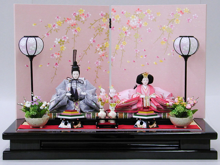 親王飾り　京十一番親王　スパンコール付「波桜刺繍」