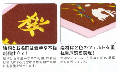 雛人形お買い上げ特典　名前旗飾り2 | 雛人形　丸富