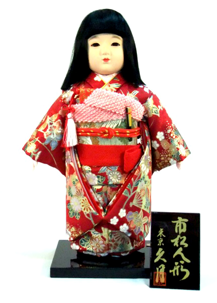 久月 市松人形 友禅 8号　34cm