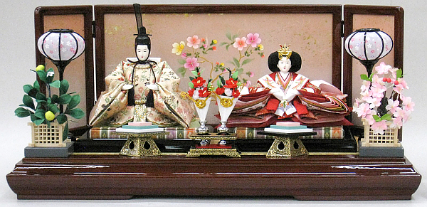 親王飾り　衣装着　金襴「唐草に花」　京十一番親王　【42-1137】