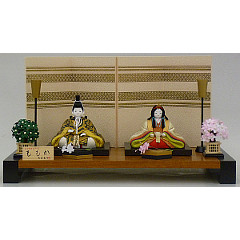 大里彩作　親王飾り　四曲屏風　【4FK2090A】