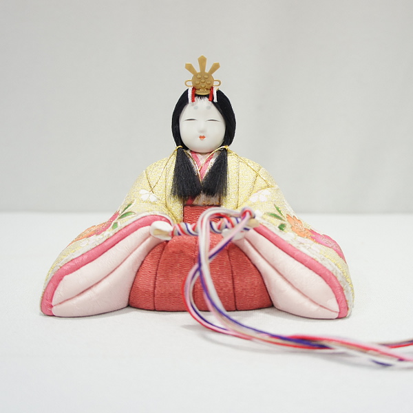 一秀作　雛人形　収納飾り　五人飾（20号・金彩・桐収納）　【C-116】