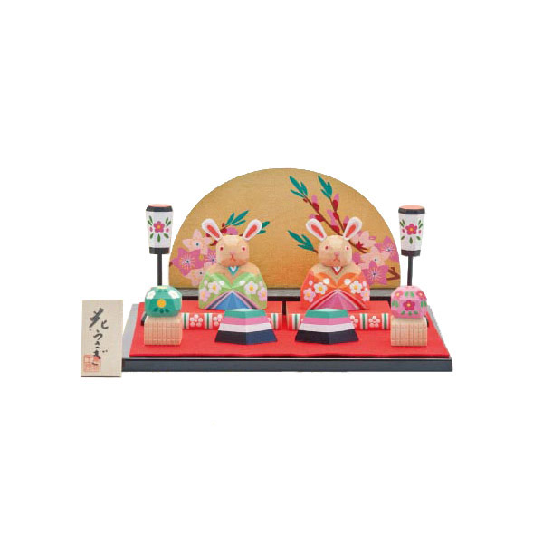 伊予一刀彫 花うさぎ