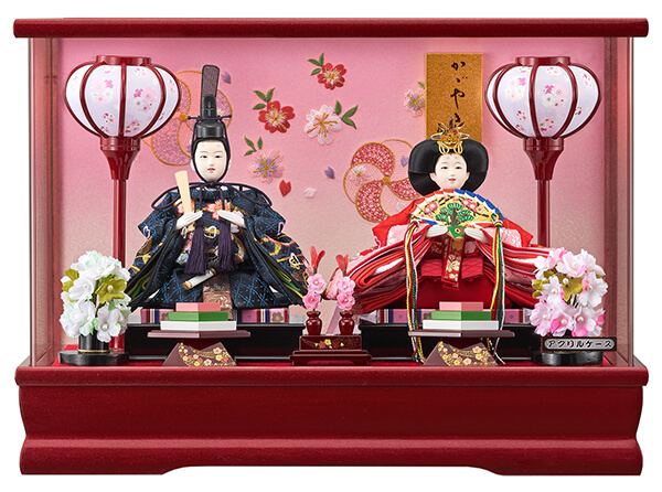 琴乃 豆親王飾 赤 オルゴール付 彩色LG塗アクリルケース飾り 刺繍バック