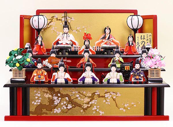 久月作 ほのか 頭 杉田明十志原作 木目込 新井久夫 優雅雛 三段飾り 十五人揃 【D-62/K-1