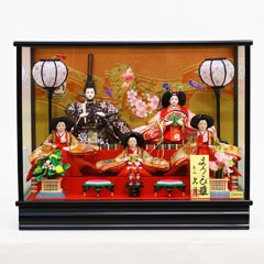 久月 ケース飾り 親王飾り 小三五親王 ガラスケース オルゴール付 | コンパクトなケース飾り