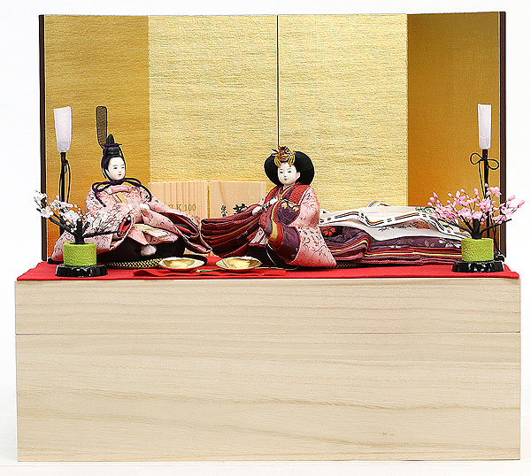 柴田家千代作 正絹 衣装着 葵 柳親王 桐製収納飾り