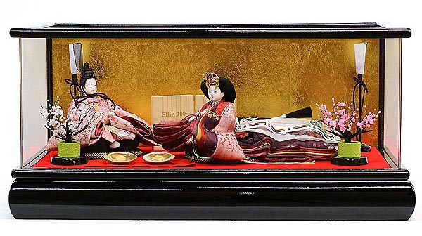 柴田家千代作 正絹 衣装着 葵 柳親王 黒塗りアクリルケース飾り