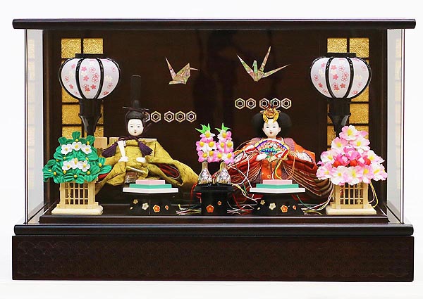柴田家千代作 正絹 優美錦 衣装着 葵 柳親王 シタン塗りアクリルケース飾り