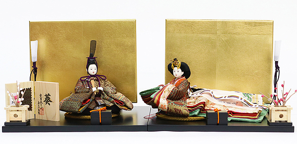 柴田家千代作 正絹縞文様 衣装着 葵 柳親王飾り