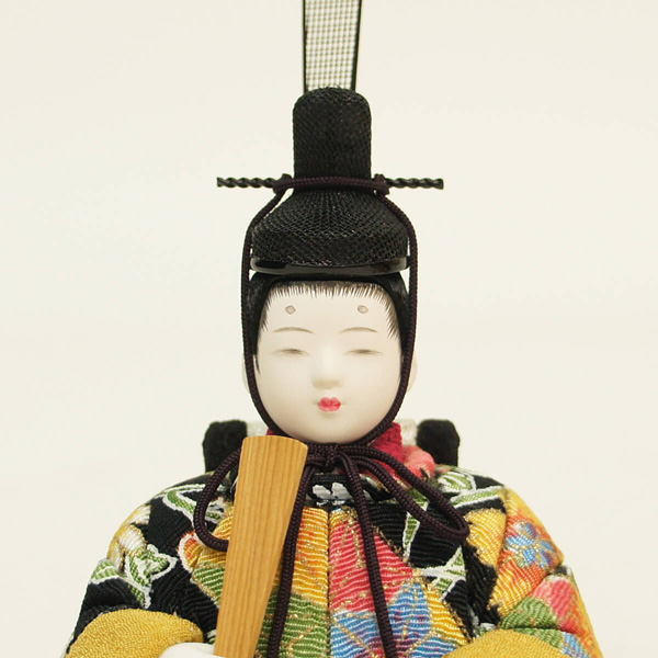 フジキ　 雛人形　大里彩作 木目込みはるか 竹製 丸窓 円形飾り台 十五人飾り　詳細画像