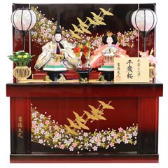 小三五親王 収納飾り 千歳桜 | 収納タイプの親王飾り