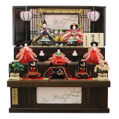 芥子親王 柳官女 五人飾り 三段収納飾り 優美桜 （引き出し式収納箱） | 総合