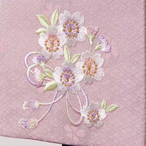 立体刺繍名前旗 ひもに桜 桜花刺しゅう 台付セット  ※名前・生年月日部分は刺繍 【HJ-268】