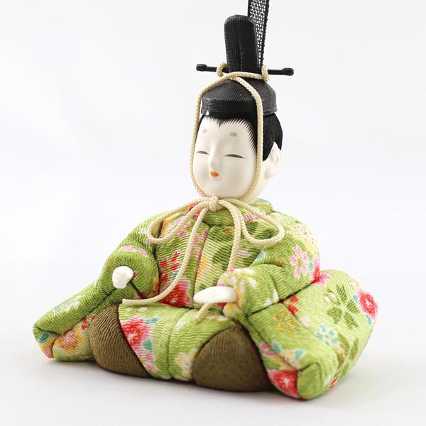 一秀　 雛人形　親王飾り 桃山雛 桜色塗り 木製 花形台飾り　詳細画像