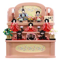 久月 収納三段飾り 小芥子親王 小芥子官女 五人飾り | 収納タイプの三段飾り
