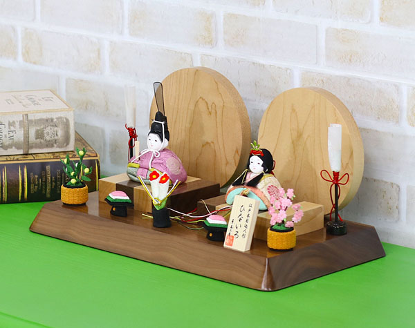 雛人形 東玉工房 ひないろ 正絹 浅黄 木目込み 親王飾り 高級木材使用 丸型衝立 飾り台 詳細画像 東玉工房 雛人形 ひないろ 正絹 浅黄 木目込み 親王飾り 高級木材使用 丸型衝立 飾り台 詳細画像
