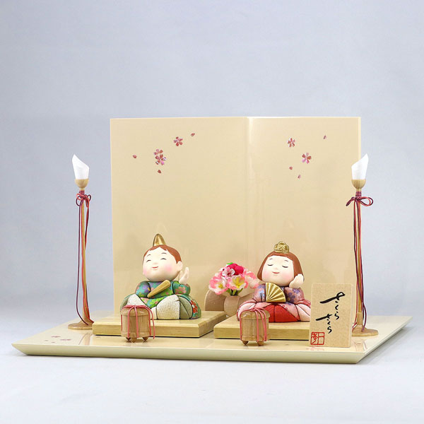 一秀　 雛人形　さくらさくら 親王飾 こはる 正絹　詳細画像