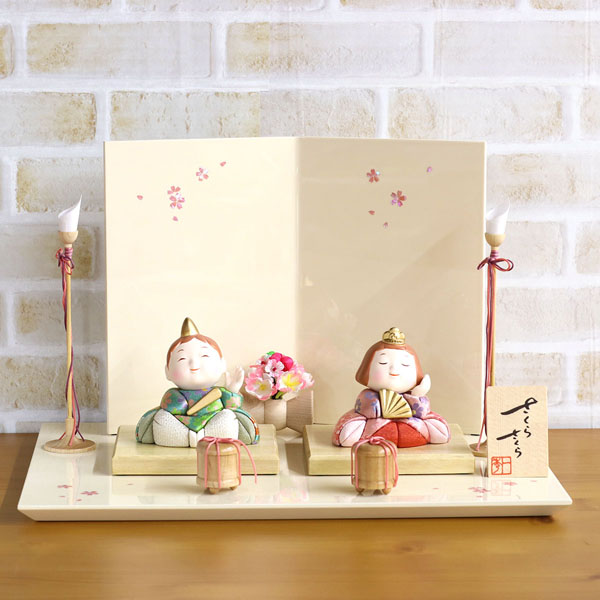 一秀　 雛人形　さくらさくら 親王飾 こはる 正絹　詳細画像