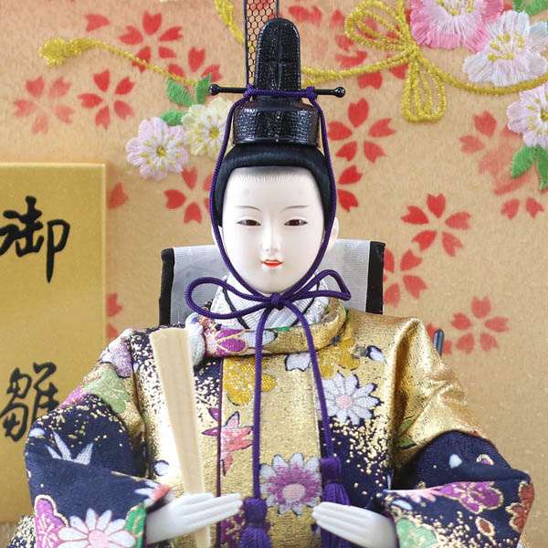 雛人形 平安道翠 まどか 芥子親王 三人官女 五人飾り 円形 丸型 アクリルケース飾り 詳細画像